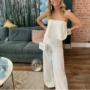 White Wide Leg Jumpsuit